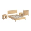 Pemberly Row Premium Wood Queen Platform Bed & Dresser & 2 Nightstands