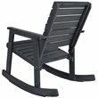 Pemberly Row Acacia Wood Outdoor Rocking Chair in Dark Slate Gray