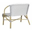 Pemberly Row Herringbone Wicker/Rattan Indoor/Outdoor Settee in Gray/White