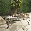 Pemberly Row Circular Metal Outdoor Tree Bench in Rust Brown