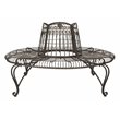 Pemberly Row Circular Metal Outdoor Tree Bench in Rust Brown