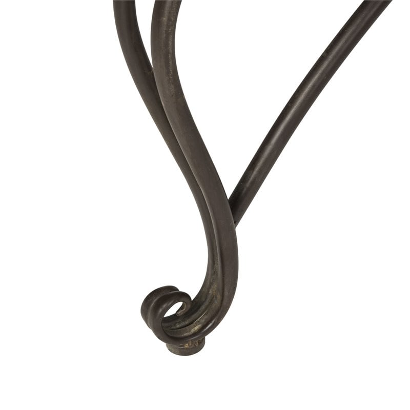 Pemberly Row Circular Metal Outdoor Tree Bench in Rust Brown