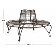 Pemberly Row Circular Metal Outdoor Tree Bench in Rust Brown