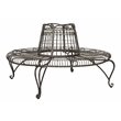 Pemberly Row Circular Metal Outdoor Tree Bench in Rust Brown