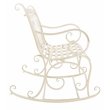 Pemberly Row Wrought Iron Victorian Outdoor Rocking Bench in Pearl White