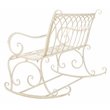 Pemberly Row Wrought Iron Victorian Outdoor Rocking Bench in Pearl White