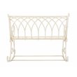 Pemberly Row Wrought Iron Victorian Outdoor Rocking Bench in Pearl White