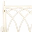 Pemberly Row Wrought Iron Victorian Outdoor Rocking Bench in Pearl White