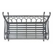 Pemberly Row Wrought Iron Victorian Outdoor Rocking Bench in Black Rust