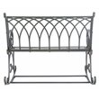 Pemberly Row Wrought Iron Victorian Outdoor Rocking Bench in Black Rust