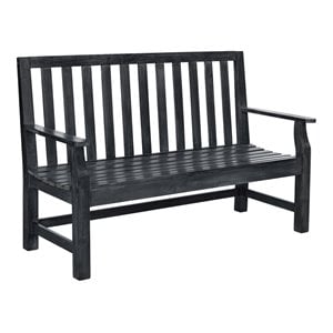 Pemberly Row 17.1&quot Acacia Wood Garden Bench in Dark Slate Gray
