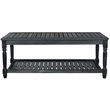 Pemberly Row Acacia Wood Slatted Outdoor Coffee Table in Dark Slate Gray