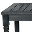 Pemberly Row Acacia Wood Slatted Outdoor Coffee Table in Dark Slate Gray