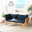 Pemberly Row Contemporary Acacia Wood Outdoor Daybed in Natural/Navy