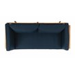 Pemberly Row Contemporary Acacia Wood Outdoor Daybed in Natural/Navy
