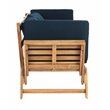 Pemberly Row Contemporary Acacia Wood Outdoor Daybed in Natural/Navy