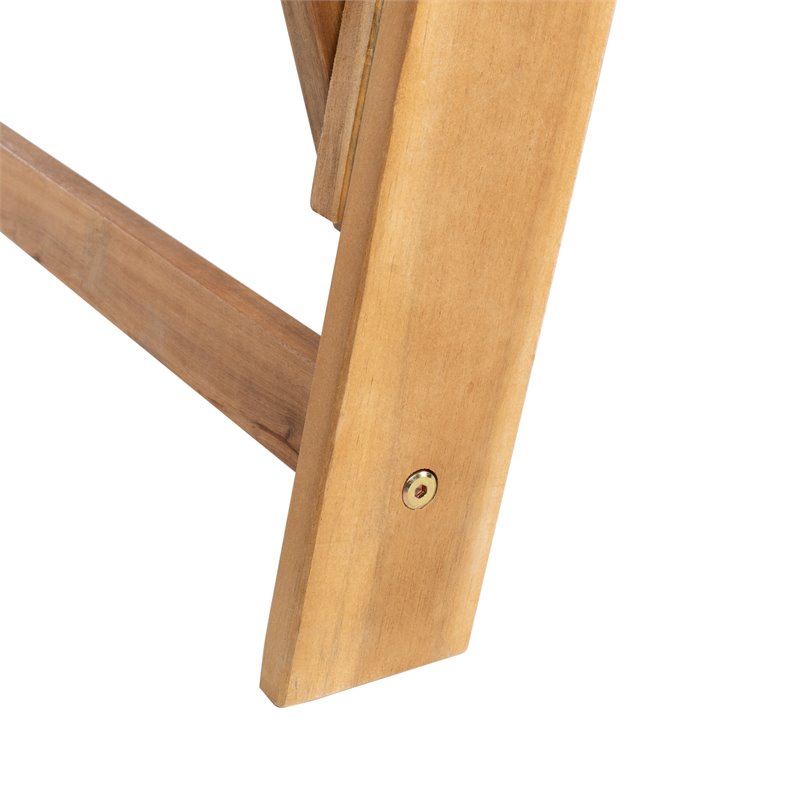 Pemberly Row Contemporary Acacia Wood Outdoor Daybed in Natural/Navy