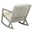 Pemberly Row Eucalyptus Wood Outdoor Rocking Chair in Gray/Beige