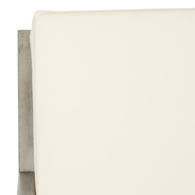 Pemberly Row Eucalyptus Wood Outdoor Rocking Chair in Gray/Beige