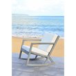 Pemberly Row Eucalyptus Wood Outdoor Rocking Chair in Gray/Beige