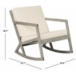 Pemberly Row Eucalyptus Wood Outdoor Rocking Chair in Gray/Beige