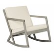 Pemberly Row Eucalyptus Wood Outdoor Rocking Chair in Gray/Beige