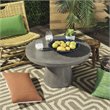 Pemberly Row Round Concrete Indoor/Outdoor Coffee Table in Dark Gray