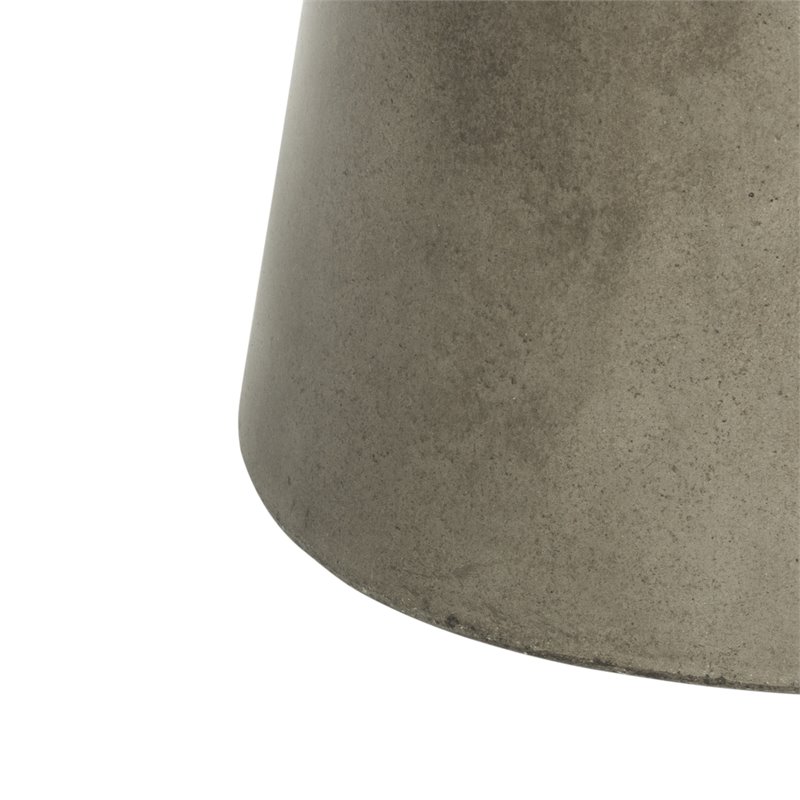 Pemberly Row Round Concrete Indoor/Outdoor Coffee Table in Dark Gray