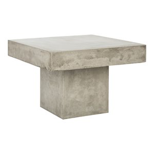 Pemberly Row Concrete Stone Indoor/Outdoor Coffee Table in Dark Gray