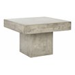 Pemberly Row Concrete Stone Indoor/Outdoor Coffee Table in Dark Gray