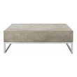 Pemberly Row Geometric Concrete Indoor/Outdoor Coffee Table in Dark Gray