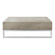 Pemberly Row Geometric Concrete Indoor/Outdoor Coffee Table in Dark Gray