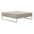 Pemberly Row Geometric Concrete Indoor/Outdoor Coffee Table in Dark Gray