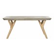 Pemberly Row Concrete and Oak Indoor/Outdoor Coffee Table in Dark Gray