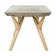 Pemberly Row Concrete and Oak Indoor/Outdoor Coffee Table in Dark Gray