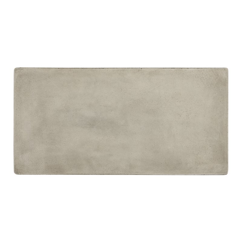 Pemberly Row Concrete and Oak Indoor/Outdoor Coffee Table in Dark Gray