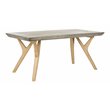 Pemberly Row Concrete and Oak Indoor/Outdoor Coffee Table in Dark Gray