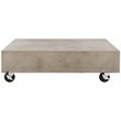 Pemberly Row Concrete Coffee Table with Casters in Dark Gray