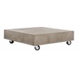 Pemberly Row Concrete Coffee Table with Casters in Dark Gray