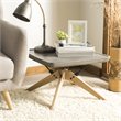 Pemberly Row Concrete and Oak Indoor/Outdoor Coffee Table in Dark Gray