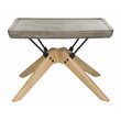 Pemberly Row Concrete and Oak Indoor/Outdoor Coffee Table in Dark Gray