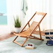 Pemberly Row Set of 2 Eucalyptus Wood Relax Chairs with Pillow in Natural/Beige