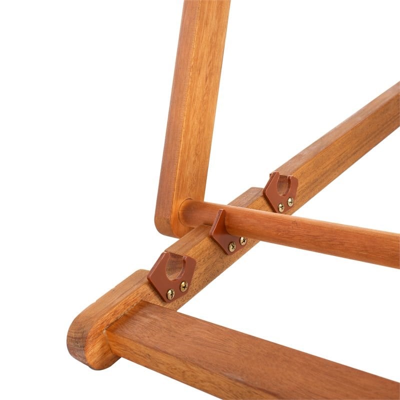 Pemberly Row Set of 2 Eucalyptus Wood Relax Chairs with Pillow in Natural/Beige