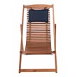 Pemberly Row Eucalyptus Wood Relax Chairs with Pillow in Natural/Navy (Set of 2)