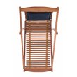 Pemberly Row Eucalyptus Wood Relax Chairs with Pillow in Natural/Navy (Set of 2)