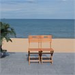 Pemberly Row Eucalyptus Wood Outdoor Folding Chair in Natural (Set of 2)