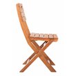 Pemberly Row Eucalyptus Wood Outdoor Folding Chair in Natural (Set of 2)