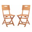 Pemberly Row Eucalyptus Wood Outdoor Folding Chair in Natural (Set of 2)