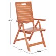 Pemberly Row Eucalyptus Wood Outdoor Folding Chair in Natural (Set of 2)