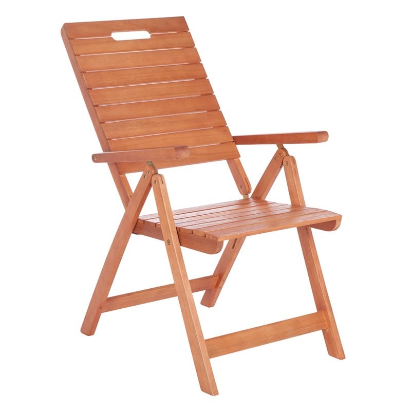 Pemberly Row Eucalyptus Wood Outdoor Folding Chair in Natural (Set of 2)